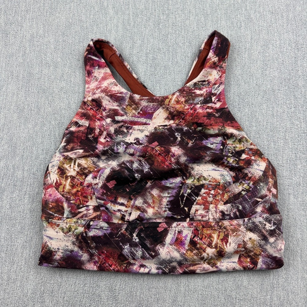 Lululemon Sports Bra Women 6 Orange Wunder Train Long-Line Medium Support W2CYHS